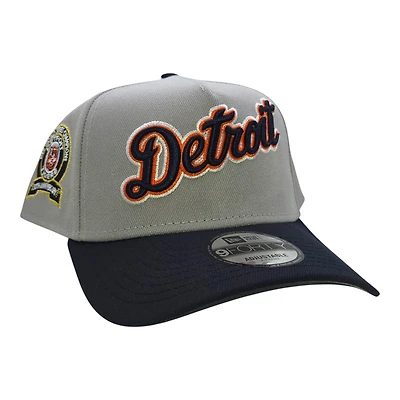 Detroit Tigers Gray and Navy 1968 WS Patch New Era A-Frame 9FORTY Snapback Hat