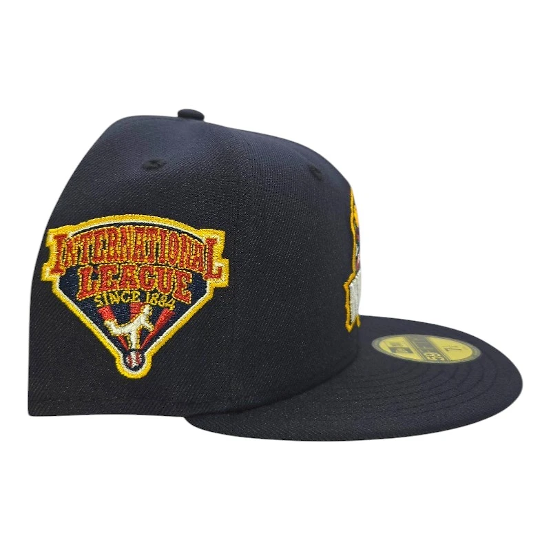 Toledo Mudhens Navy International Patch Green UV MiLB New Era 59FIFTY Fitted Hat