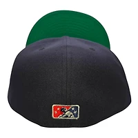Toledo Mudhens Navy International Patch Green UV MiLB New Era 59FIFTY Fitted Hat