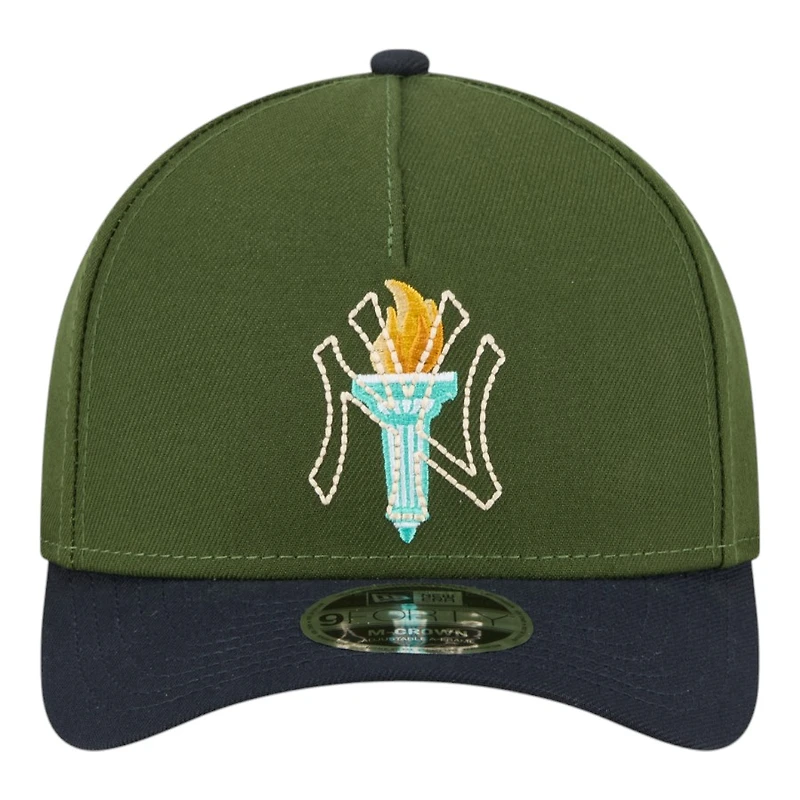 New York Yankees Green and Blue City Feature New Era 9FORTY M-Crown A-Frame Adjustable Hat
