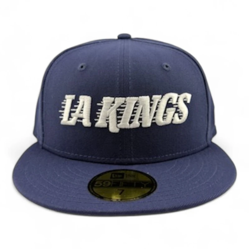 Los Angeles Kings White on Navy with Gray UV NHL New Era 59FIFTY Fitted Hat