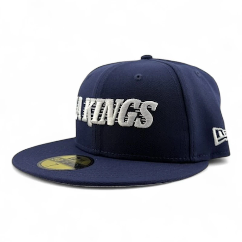 Los Angeles Kings White on Navy with Gray UV NHL New Era 59FIFTY Fitted Hat