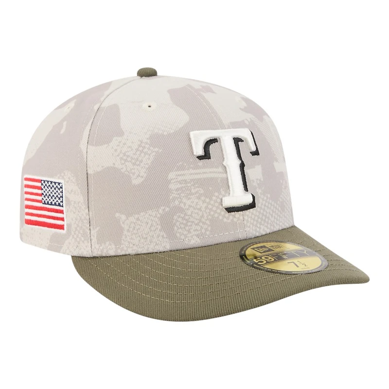 Texas Rangers Light Beige and Olive 2025 Armed Forces Day New Era 59FIFTY Fitted Hat