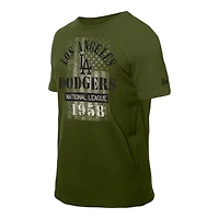 Los Angeles Dodgers Army Green 2025 Armed Forces New Era T-Shirt
