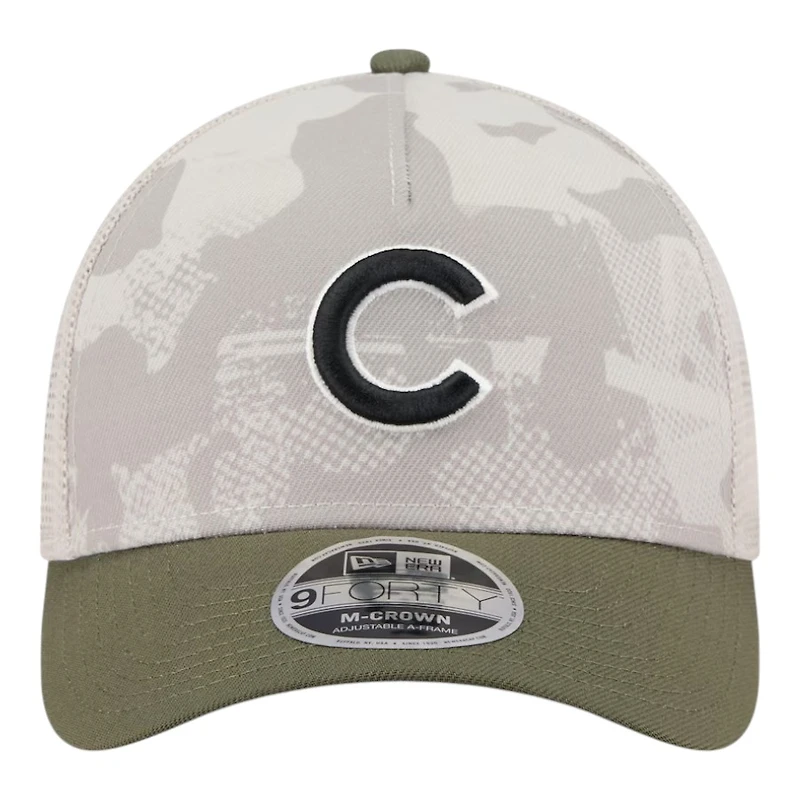 Kids Chicago Cubs 2025 Armed Forces Day New Era 9FORTY M-Crown A-Frame Adjustable Hat