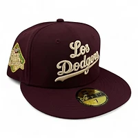 Los Angeles Dodgers Maroon Viva Patch Gray UV New Era 59FIFTY Fitted Hat