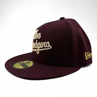 Los Angeles Dodgers Maroon Viva Patch Gray UV New Era 59FIFTY Fitted Hat