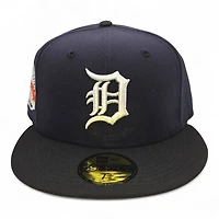 Detroit Tigers Navy and Black Tiger Stadium Patch Green UV New Era 59FIFTY Fitted Hat
