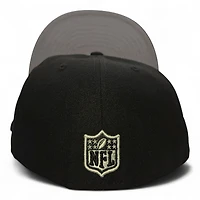 Detroit Lions White on Black 75 Seasons Patch Gray UV New Era 59FIFTY Fitted Hat