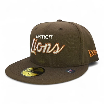 Detroit Lions Brown and Orange with Gray UV New Era 59FIFTY Fitted Hat