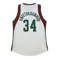 Milwaukee Bucks Giannis Antetokounmpo Mitchell & Ness 2013-14 Hardwood Classics Swingman Player White Jersey
