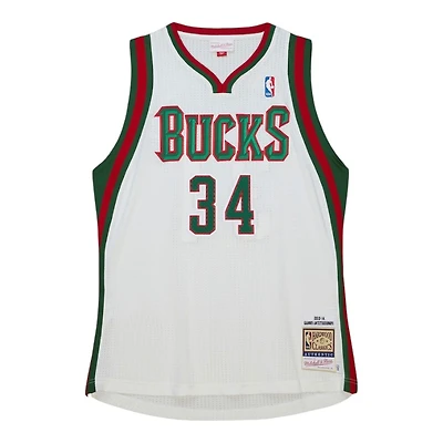 Milwaukee Bucks Giannis Antetokounmpo Mitchell & Ness 2013-14 Hardwood Classics Swingman Player White Jersey