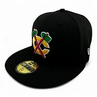 Chicago Blackhawks Black Minnesota Stadium Series Patch Red UV NHL New Era 59FIFTY Fitted Hat