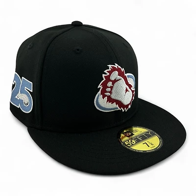 Colorado Avalanche Black 25th Anniversary Patch Gray UV NHL New Era 59FIFTY Fitted Hat