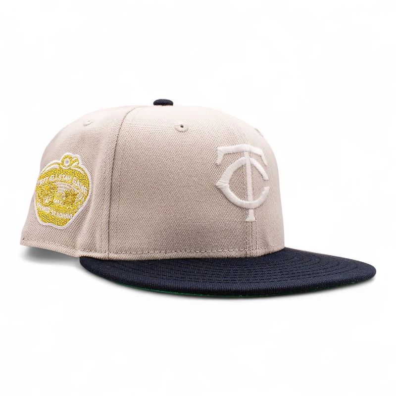 Minnesota Twins Stone and Navy 1977 All Star Game Patch Green UV New Era 59Fifty Fitted Hat