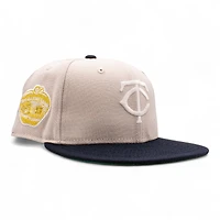 Minnesota Twins Stone and Navy 1977 All Star Game Patch Green UV New Era 59Fifty Fitted Hat