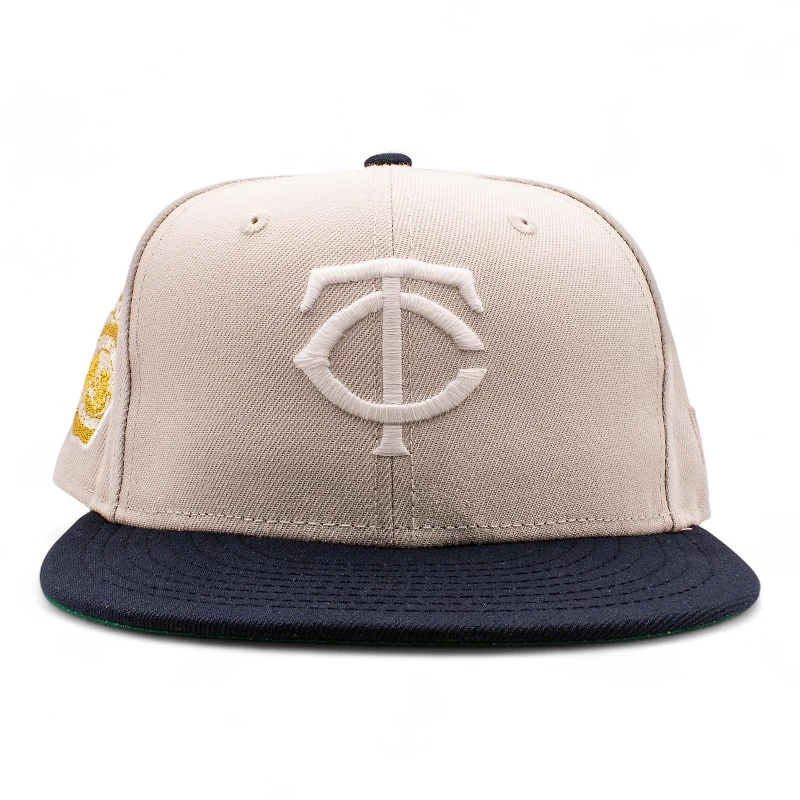 Minnesota Twins Stone and Navy 1977 All Star Game Patch Green UV New Era 59Fifty Fitted Hat