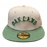 Oakland Athletics Stone Grey and Green Ricky Henderson Field Patch Pink UV New Era 59FIFTY Fitted Hat