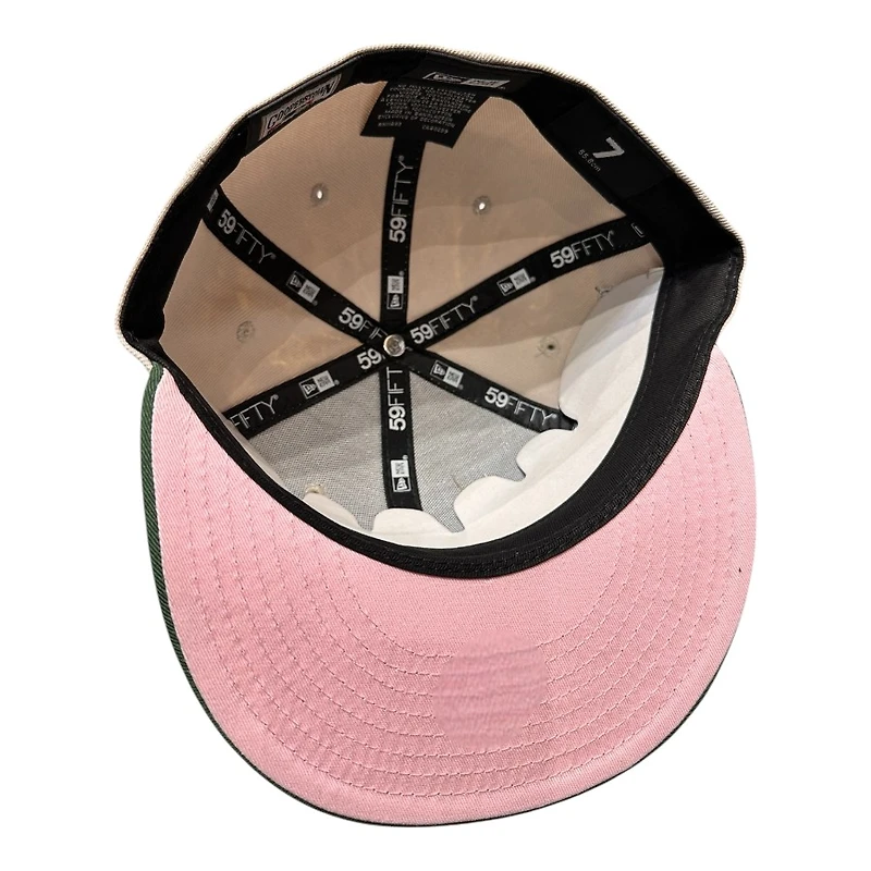Oakland Athletics Stone Grey and Green Ricky Henderson Field Patch Pink UV New Era 59FIFTY Fitted Hat