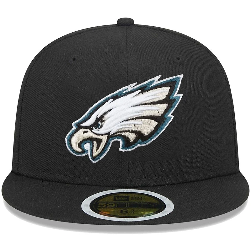Youth Philadelphia Eagles Black New Era 59FIFTY Fitted Hat