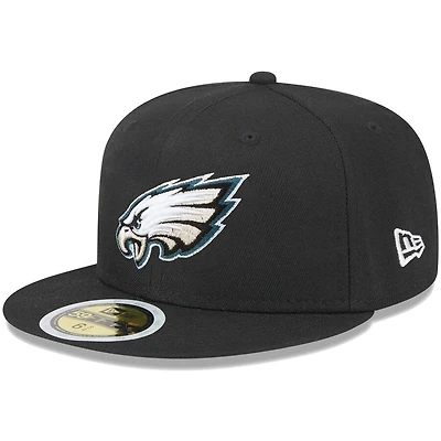 Youth Philadelphia Eagles Black New Era 59FIFTY Fitted Hat