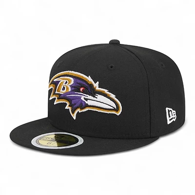 Youth Baltimore Ravens Black New Era 59FIFTY Fitted Hat