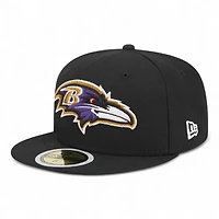 Youth Baltimore Ravens Black New Era 59FIFTY Fitted Hat