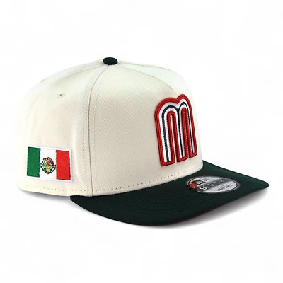 Mexico Chrome and Dark Green Flag Patch "2025 Cinco De Mayo" Red UV New Era 9FIFTY A-Frame Snapback Hat
