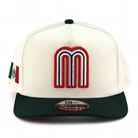 Mexico Chrome and Dark Green Flag Patch "2025 Cinco De Mayo" Red UV New Era 9FIFTY A-Frame Snapback Hat