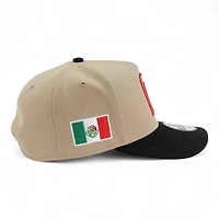 Mexico Camel Brown and Black Flag Patch "2025 Cinco De Mayo" Grey UV New Era 9FIFTY A-Frame Snapback Hat