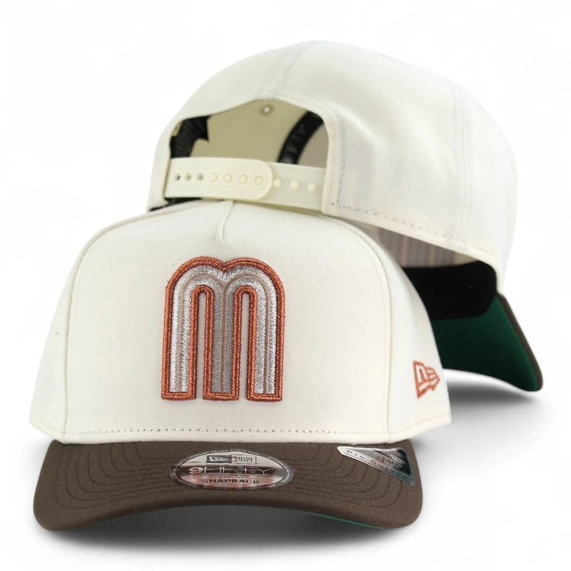 Mexico Chrome and Brown "2025 Cinco De Mayo" Green UV New Era 9FIFTY A-Frame Snapback Hat