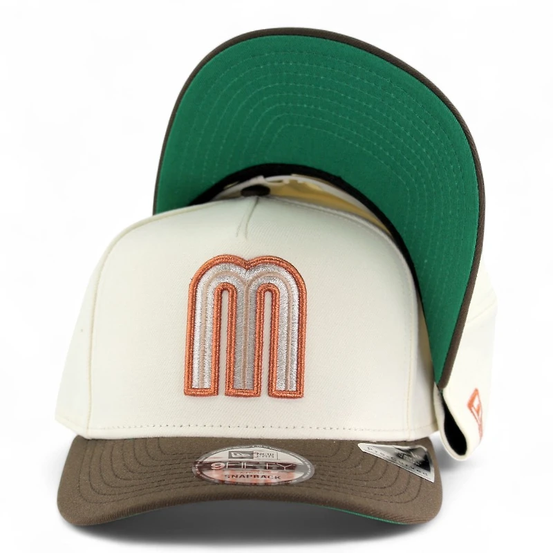 Mexico Chrome and Brown "2025 Cinco De Mayo" Green UV New Era 9FIFTY A-Frame Snapback Hat