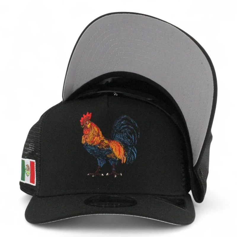 Mexico Black Rooster Gallo "2025 Cinco De Mayo" Grey UV New Era 9FIFTY A-Frame Snapback Hat