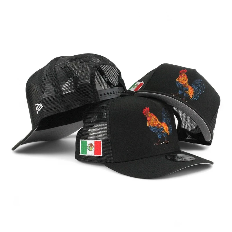 Mexico Black Rooster Gallo "2025 Cinco De Mayo" Grey UV New Era 9FIFTY A-Frame Snapback Hat
