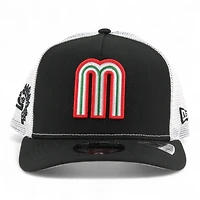 Mexico Black and White Mesh Aztec Patch "2025 Cinco De Mayo" Grey UV New Era 9FIFTY A-Frame Snapback Hat
