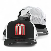 Mexico Black and White Mesh Aztec Patch "2025 Cinco De Mayo" Grey UV New Era 9FIFTY A-Frame Snapback Hat