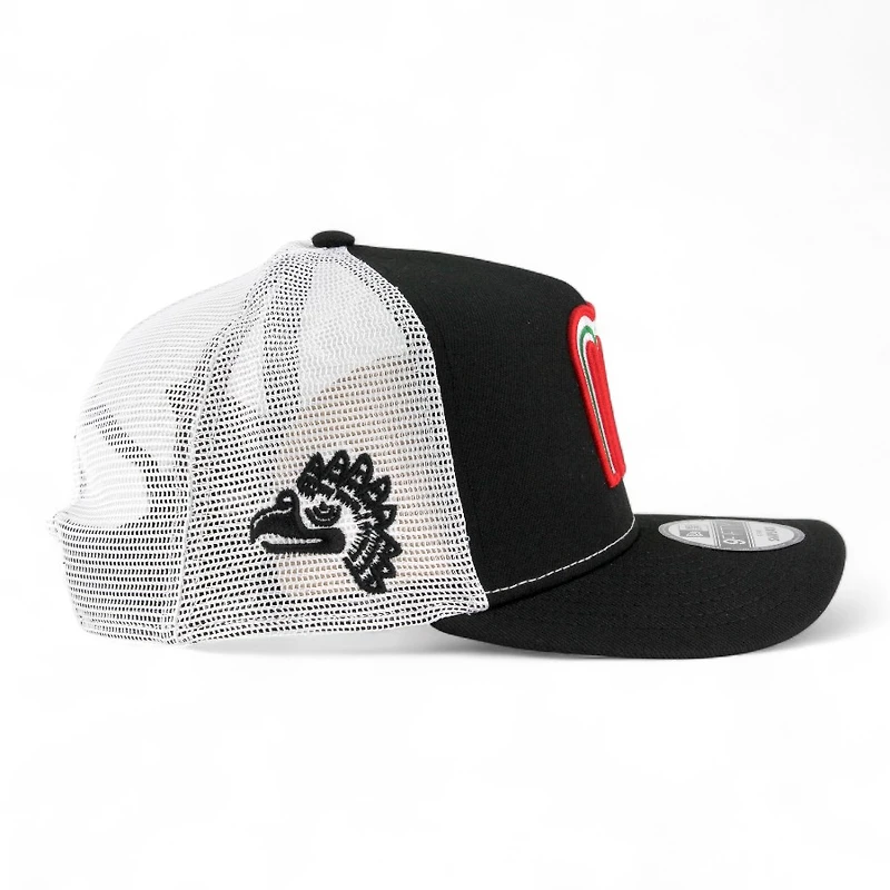 Mexico Black and White Mesh Aztec Patch "2025 Cinco De Mayo" Grey UV New Era 9FIFTY A-Frame Snapback Hat