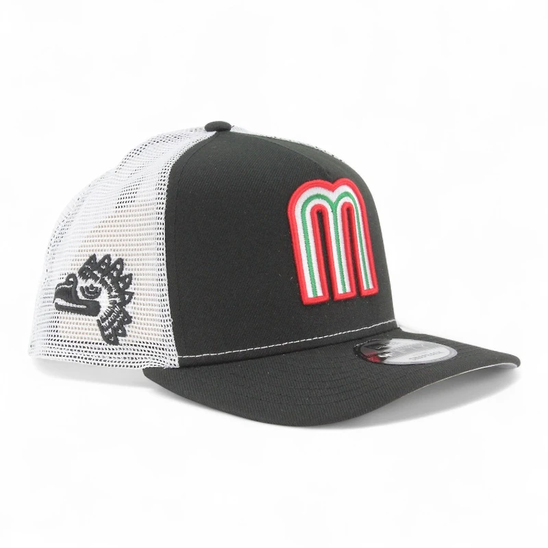 Mexico Black and White Mesh Aztec Patch "2025 Cinco De Mayo" Grey UV New Era 9FIFTY A-Frame Snapback Hat