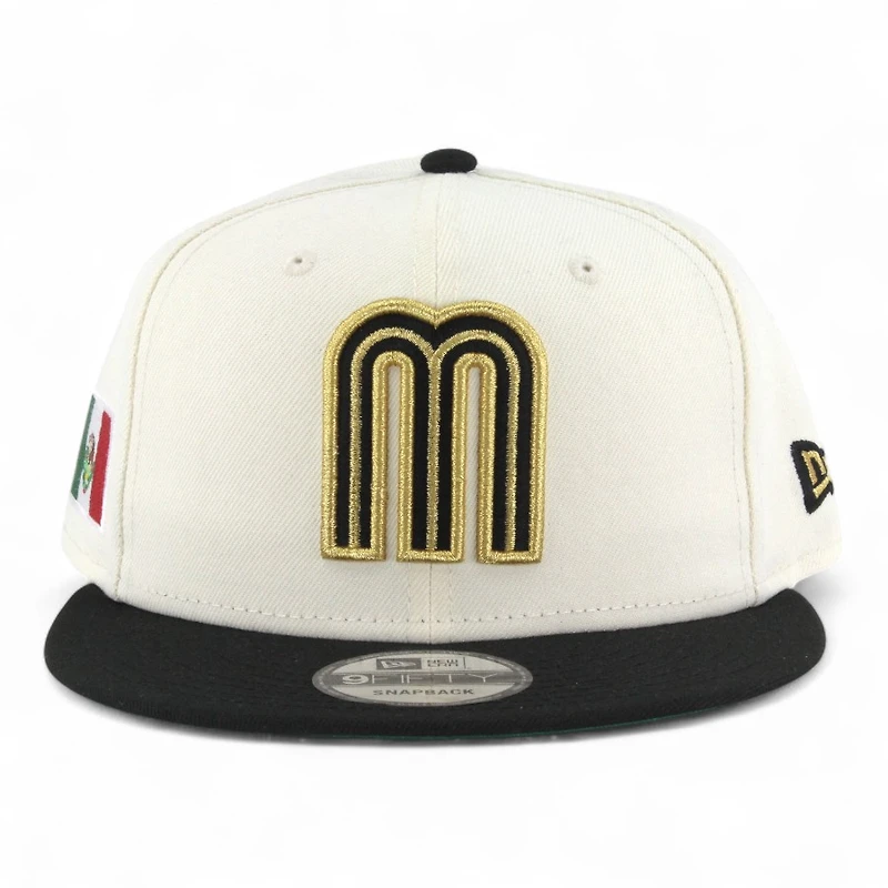 Mexico Chrome and Black Flag Patch "2025 Cinco De Mayo" Green UV New Era 9FIFTY Snapback Hat
