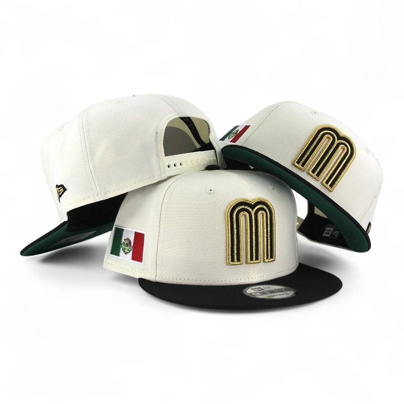 Mexico Chrome and Black Flag Patch "2025 Cinco De Mayo" Green UV New Era 9FIFTY Snapback Hat