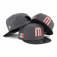 Mexico Graphite and Black Flag Patch "2025 Cinco De Mayo" Black UV New Era 9FIFTY Snapback Hat