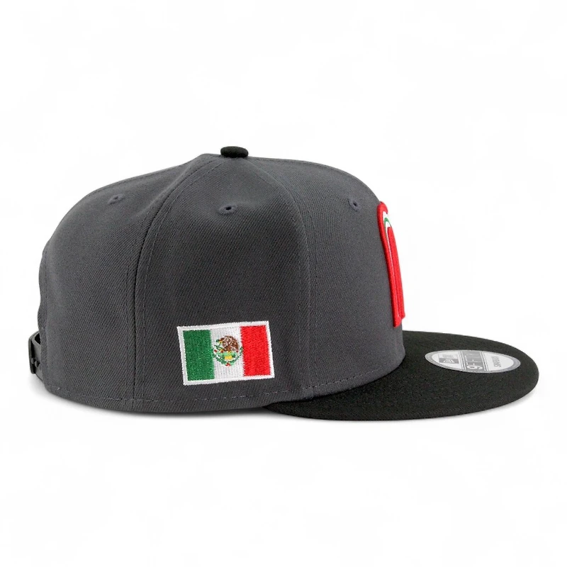 Mexico Graphite and Black Flag Patch "2025 Cinco De Mayo" Black UV New Era 9FIFTY Snapback Hat