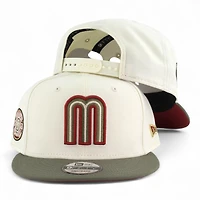 Mexico Chrome and Olive Green Aztec Patch "2025 Cinco De Mayo" Red UV New Era 9FIFTY Snapback Hat