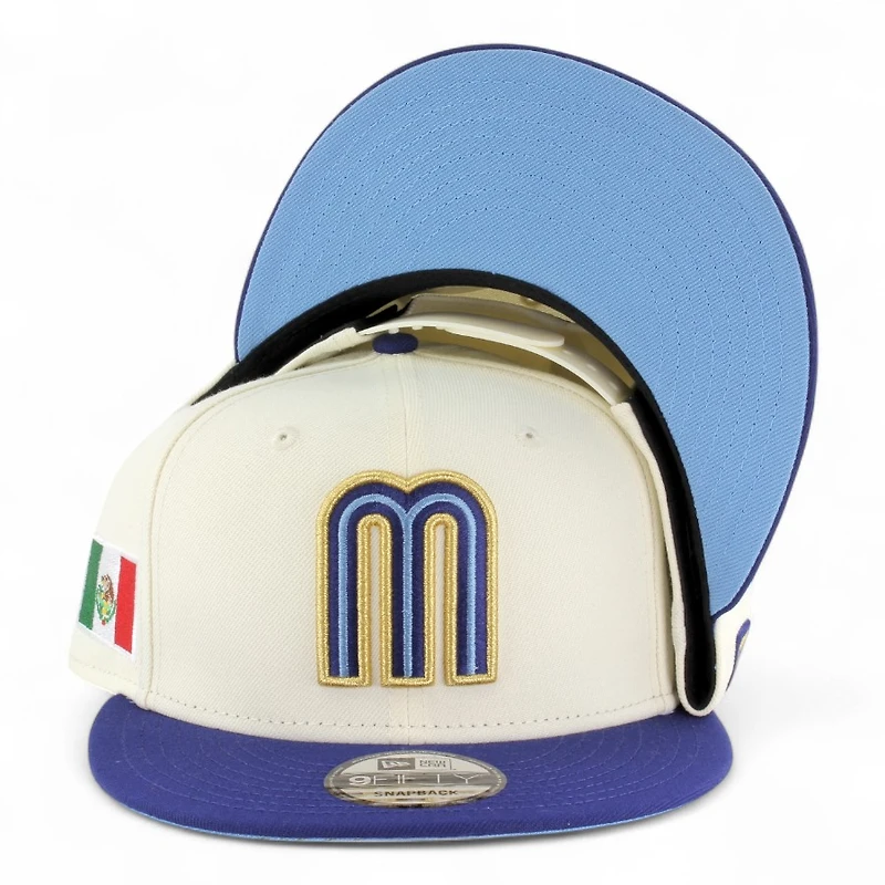 Mexico Chrome and Royal Blue Flag Patch "2025 Cinco De Mayo" Icy UV New Era 9FIFTY Snapback Hat