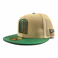 Mexico Chrome and Green Flag Patch Serape UV New Era 59FIFTY Fitted Hat
