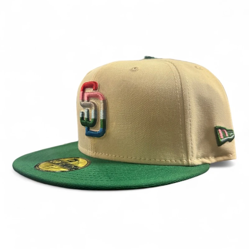San Diego Padres Chrome and Green Stadium Patch Serape UV New Era 59FIFTY Fitted Hat