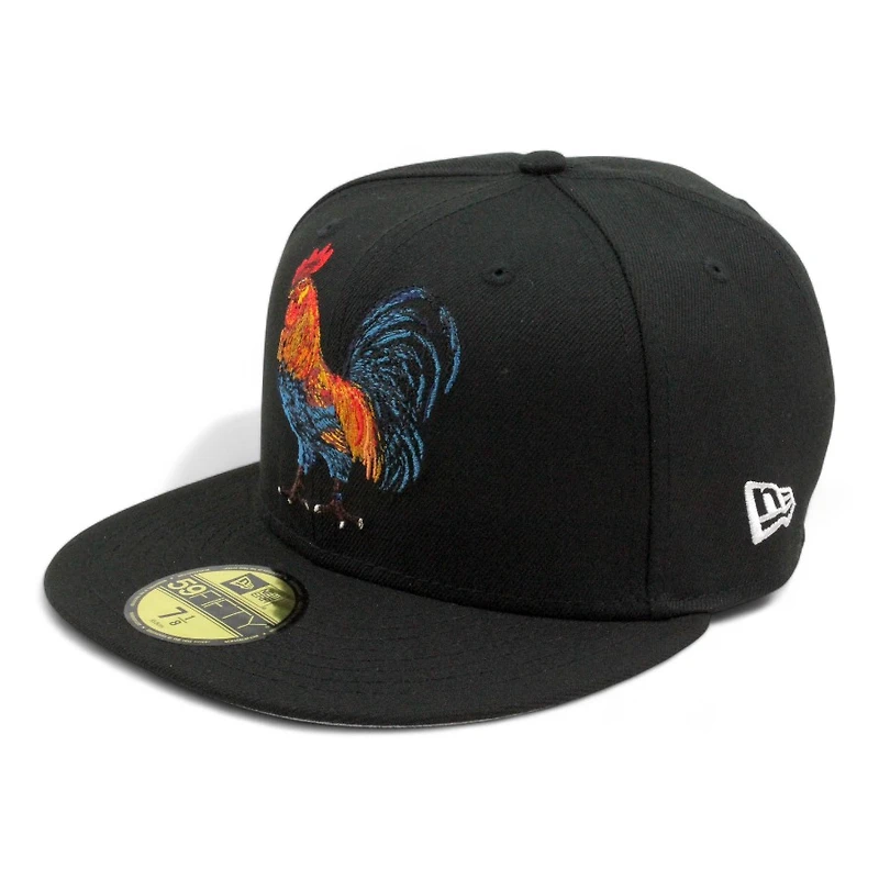 Black Rooster "El Gallo" Mexico Flag Patch "2025 Cinco De Mayo" Grey UV New Era 59FIFTY Fitted Hat