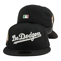 Los Angeles Dodgers Black "Los Dodgers" Viva Patch Dark Brown UV New Era 59FIFTY Fitted Hat