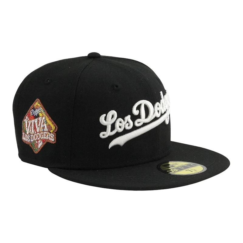 Los Angeles Dodgers Black "Los Dodgers" Viva Patch Dark Brown UV New Era 59FIFTY Fitted Hat