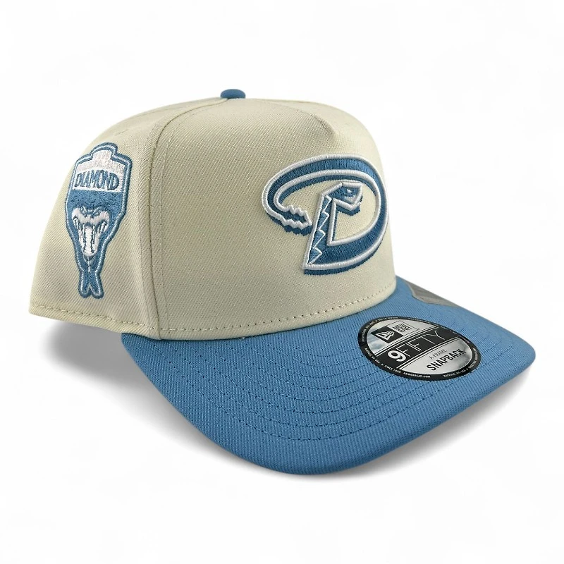 Arizona Diamondbacks Chrome and Sky Blue New Era 9FIFTY A-Frame Snapback Hat